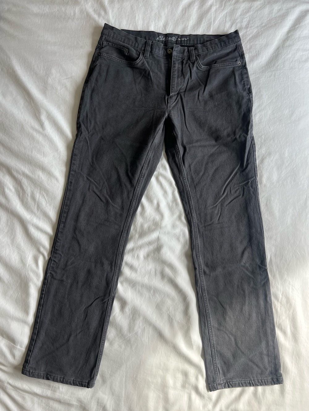 Eddie Bauer Men's Fleece Lined Pants in Dark Grey